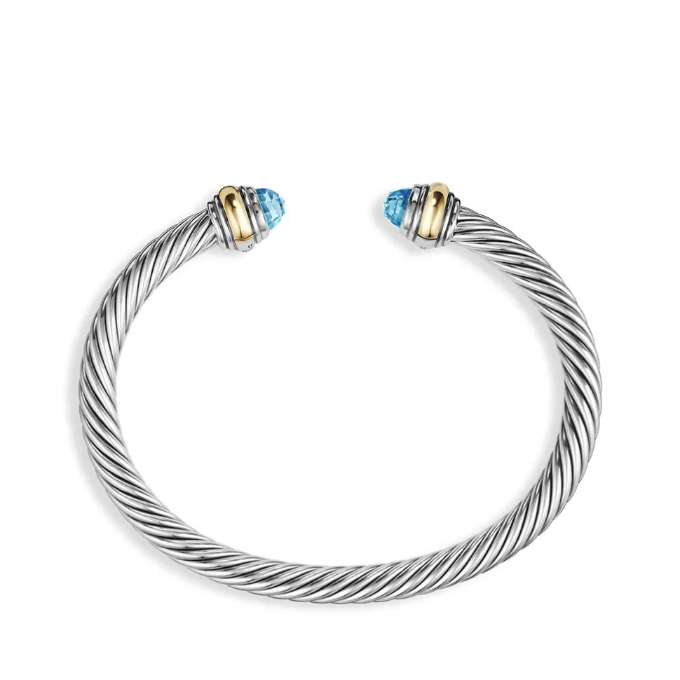 David Yurman Cable Classic Bracelet with Blue Topaz