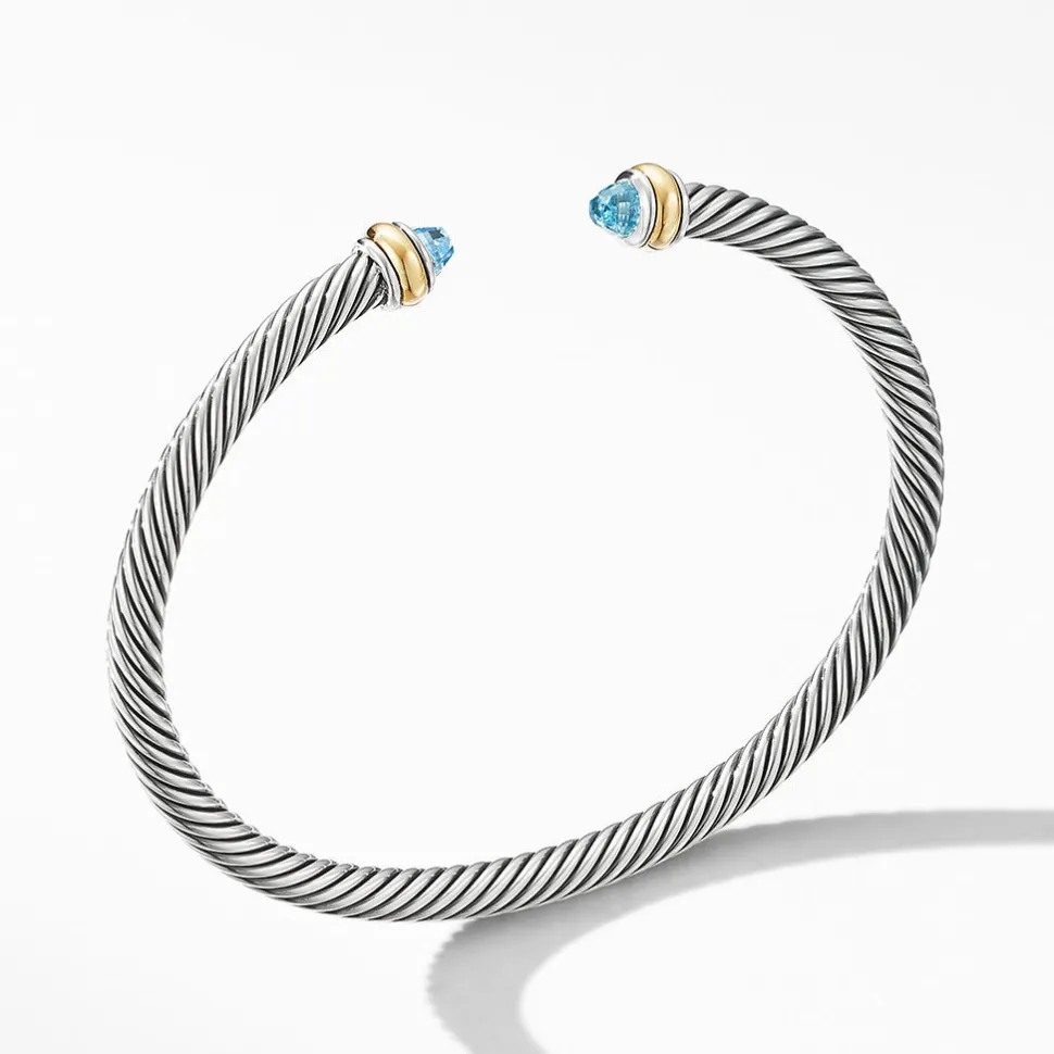 David Yurman Cable Classic Collection Bracelet with Blue Topaz