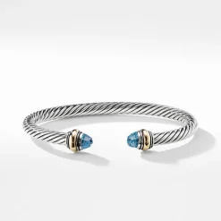 David Yurman Cable Classic Bracelet with Blue Topaz