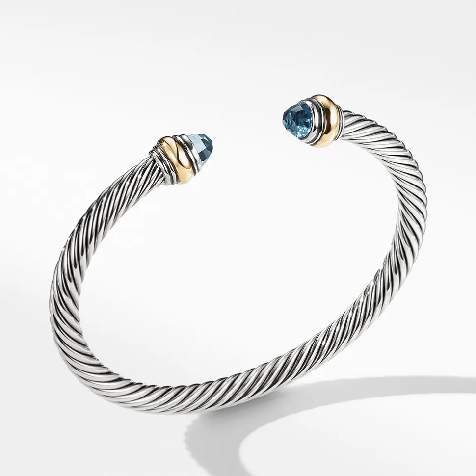 David Yurman Cable Classic Bracelet with Blue Topaz