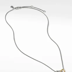 David Yurman Cable Collectibles® Double Heart Necklace with 18ct Yellow Gold