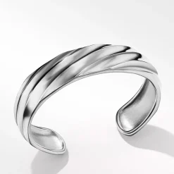 David Yurman Cable Edge Cuff Bracelet in Recycled Sterling Silver