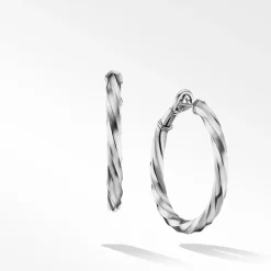 David Yurman Cable Edge™ Hoop Earrings in Recycled Sterling Silver