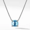 David Yurman Chatelaine Pendant Necklace with Blue Topaz and Diamonds