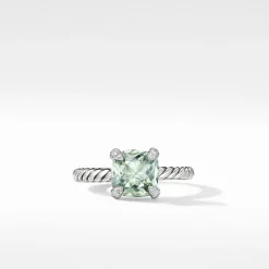David Yurman Chatelaine Ring with Prasiolite and Diamonds