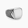 David Yurman Chevron Signet Ring in Sterling Silver