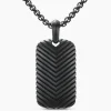 David Yurman Chevron Tag in Black Titanium
