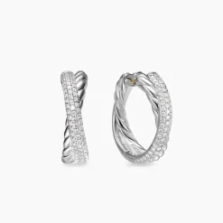 David Yurman Crossover Hoop Earrings