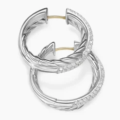 David Yurman Crossover Hoop Earrings