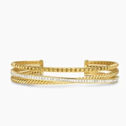 David Yurman Crossover Trio Three Row Cuff Bracelet
