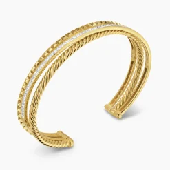 David Yurman Crossover Trio Three Row Cuff Bracelet