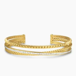David Yurman Crossover Trio Three Row Cuff Bracelet