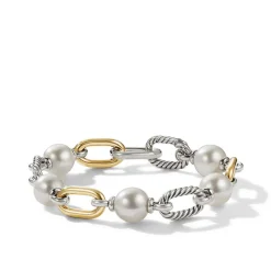 David Yurman DY Madison® Pearl Chain Bracelet with 18ct Yellow Gold