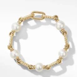 David Yurman DY Madison® Pearl Chain Bracelet in 18ct Yellow Gold