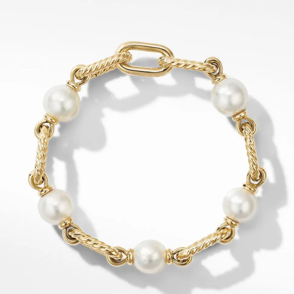 David Yurman DY Madison® Pearl Chain Bracelet in 18ct Yellow Gold