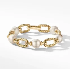 David Yurman DY Madison® Pearl Chain Bracelet in 18ct Yellow Gold