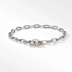 David Yurman DY Madison® Toggle Chain Necklace in Sterling Silver with 18ct Yellow Gold
