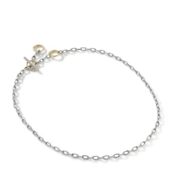 David Yurman DY Madison® Three Ring Chain Necklace with 18ct Yellow Gold