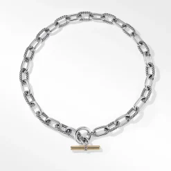 David Yurman DY Madison® Toggle Chain Necklace in Sterling Silver with 18ct Yellow Gold