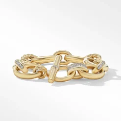 David Yurman DY Mercer™ Bracelet in 18ct Yellow Gold with Pavé Diamonds