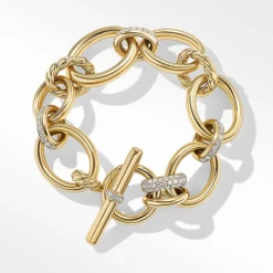 David Yurman DY Mercer™ Bracelet in 18ct Yellow Gold with Pavé Diamonds