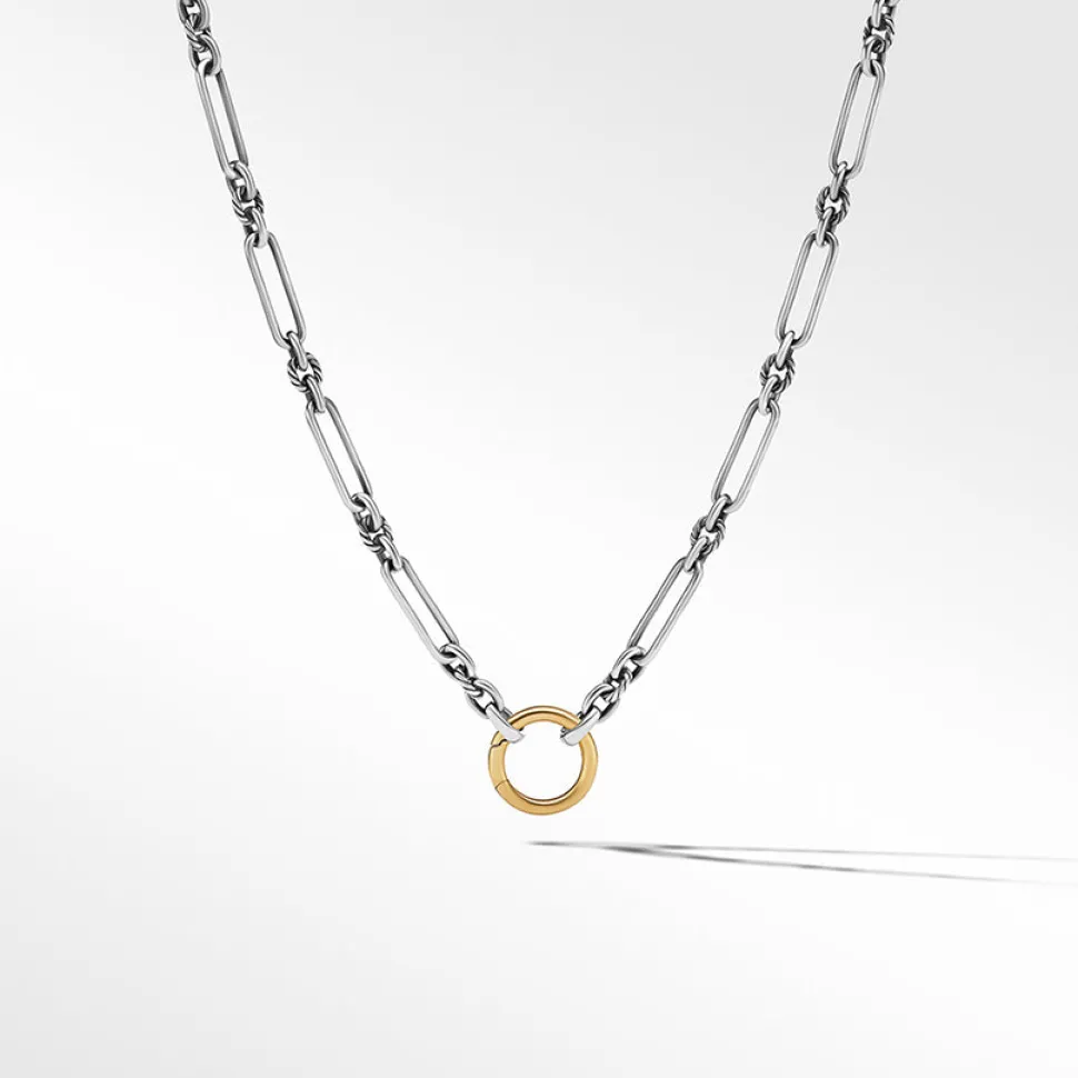 David Yurman Lexington Chain Necklace in Sterling Silver with 18ct Yellow Gold