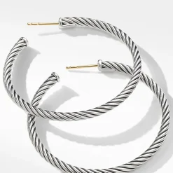 David Yurman Medium Cable Hoop Earrings