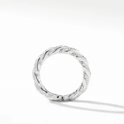 David Yurman Paveflex Band Ring with Diamonds in 18ct White Gold