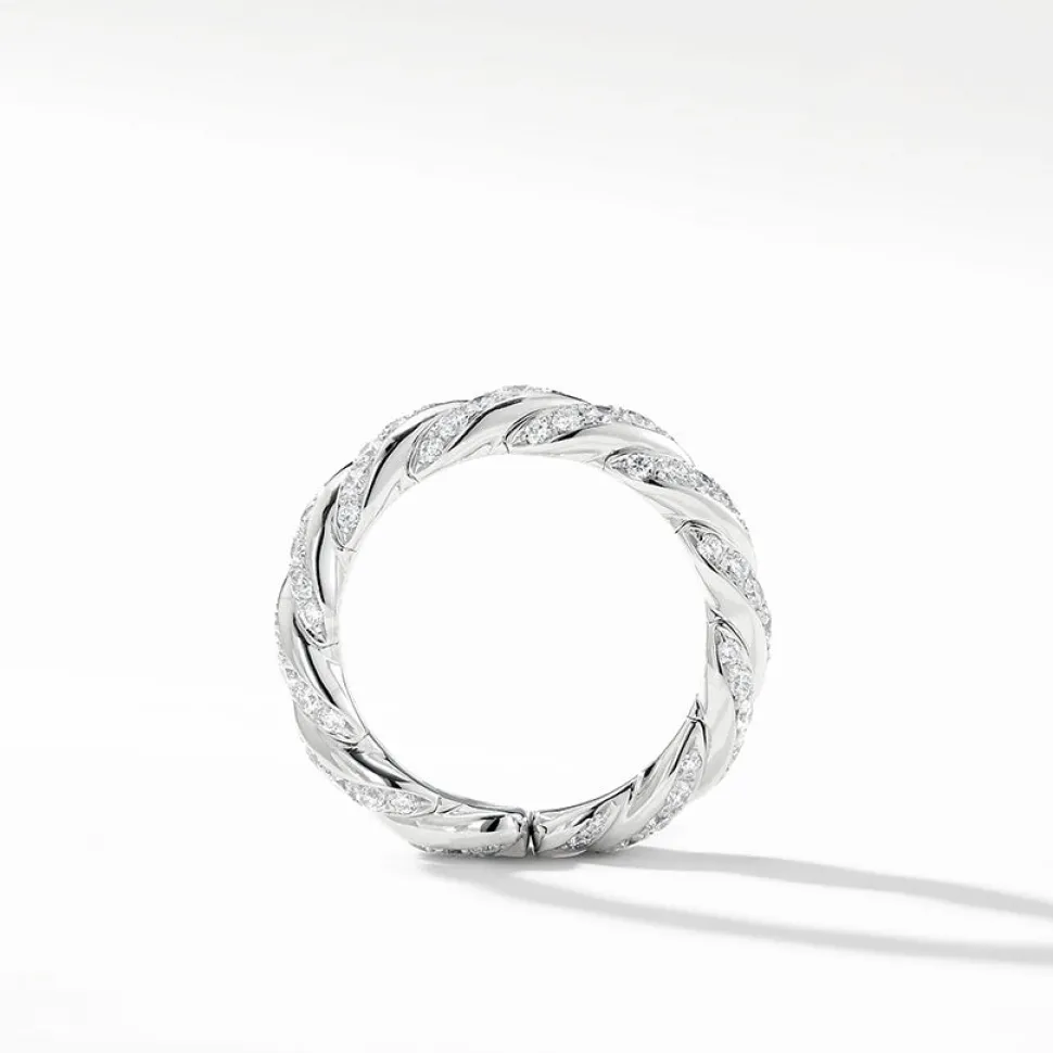 David Yurman Paveflex Band Ring with Diamonds in 18ct White Gold