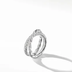 David Yurman Pavéflex Two Row Ring with Diamonds