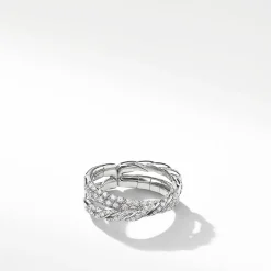 David Yurman Pavéflex Two Row Ring with Diamonds