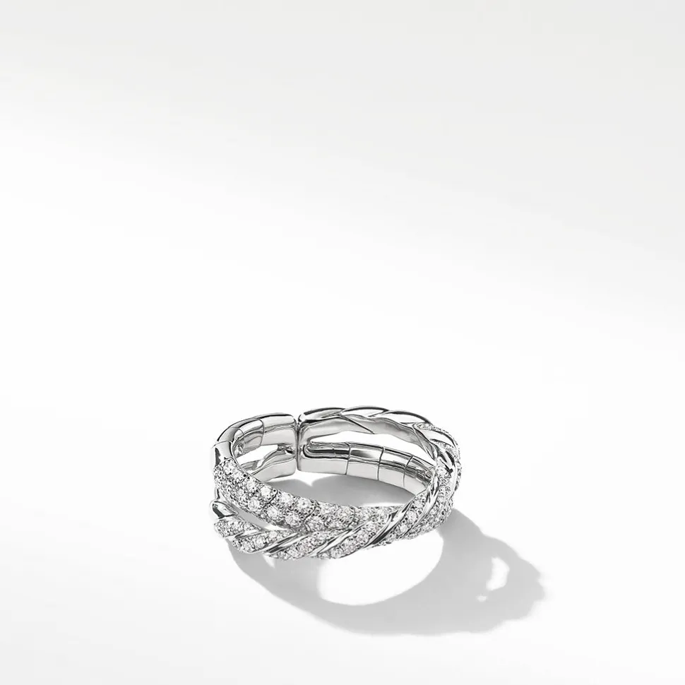 David Yurman Pavéflex Two Row Ring with Diamonds