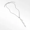 David Yurman Pearl and Pavé Y Necklace in Sterling Silver with Diamonds