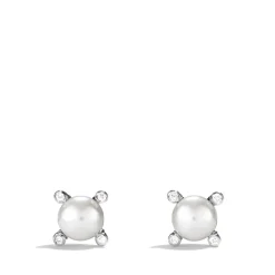David Yurman Pearl Earrings with Diamonds