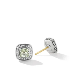 David Yurman Petite Albion® Stud Earrings with Prasiolite and Pavé Diamonds
