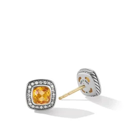 David Yurman Petite Albion® Stud Earrings with Citrine and Pavé Diamonds
