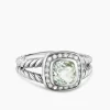 David Yurman Petite Albion® Ring in Sterling Silver with Prasiolite and Pavé Diamonds