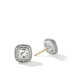 David Yurman Petite Albion® Stud Earrings with White Topaz and Pavé Diamonds