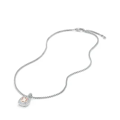 David Yurman Petite Albion Pendant Necklace with Morganite