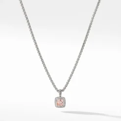 David Yurman Petite Albion Pendant Necklace with Morganite
