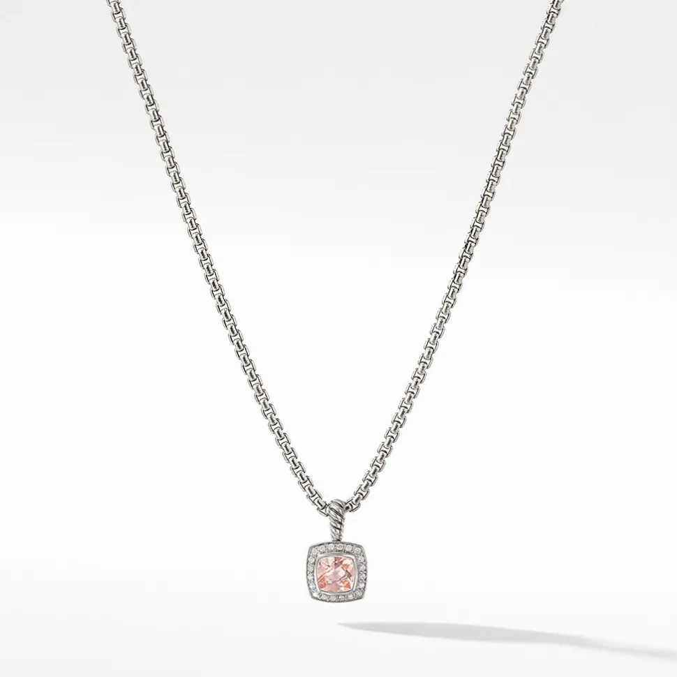 David Yurman Petite Albion Pendant Necklace with Morganite
