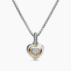 David Yurman Petite Cable Heart Pendant Necklace