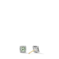 David Yurman Petite Chatelaine® Pavé Bezel Stud Earrings with Prasiolite and Diamonds