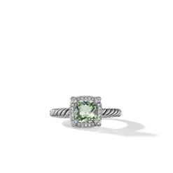 David Yurman Petite Chatelaine® Pavé Bezel Ring with Prasiolite and Diamonds
