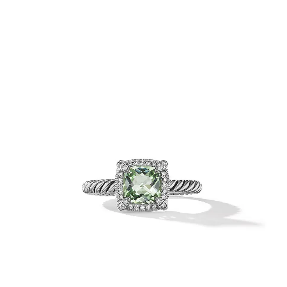 David Yurman Petite Chatelaine® Pavé Bezel Ring with Prasiolite and Diamonds