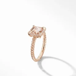 David Yurman Petite Chatelaine Pavé Bezel Ring with Morganite