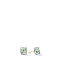 David Yurman Petite Chatelaine® Pavé Bezel Stud Earrings with Prasiolite and Diamonds