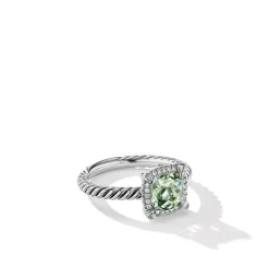 David Yurman Petite Chatelaine® Pavé Bezel Ring with Prasiolite and Diamonds