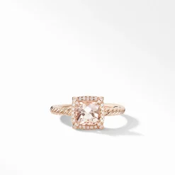 David Yurman Petite Chatelaine Pavé Bezel Ring with Morganite