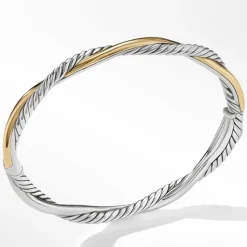David Yurman Petite Infinity Bracelet in Sterling Silver with 14ct Yellow Gold